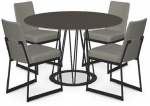 Calypso DT with Tuscan Glass Top and Zola Chairs by AMISCO